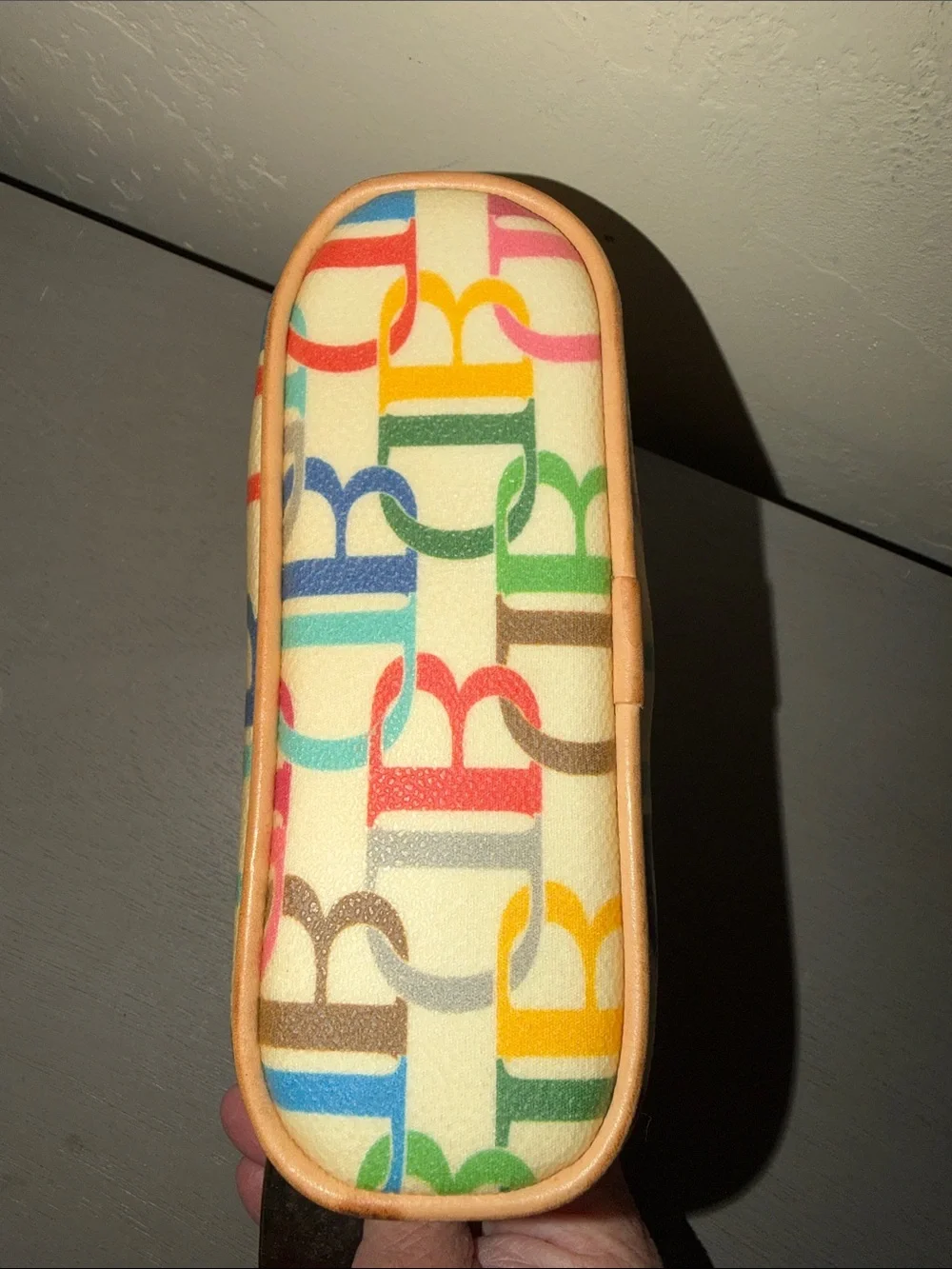 Dooney & Bourke Multicolor Logo Cosmetic Pouch - Cream Base